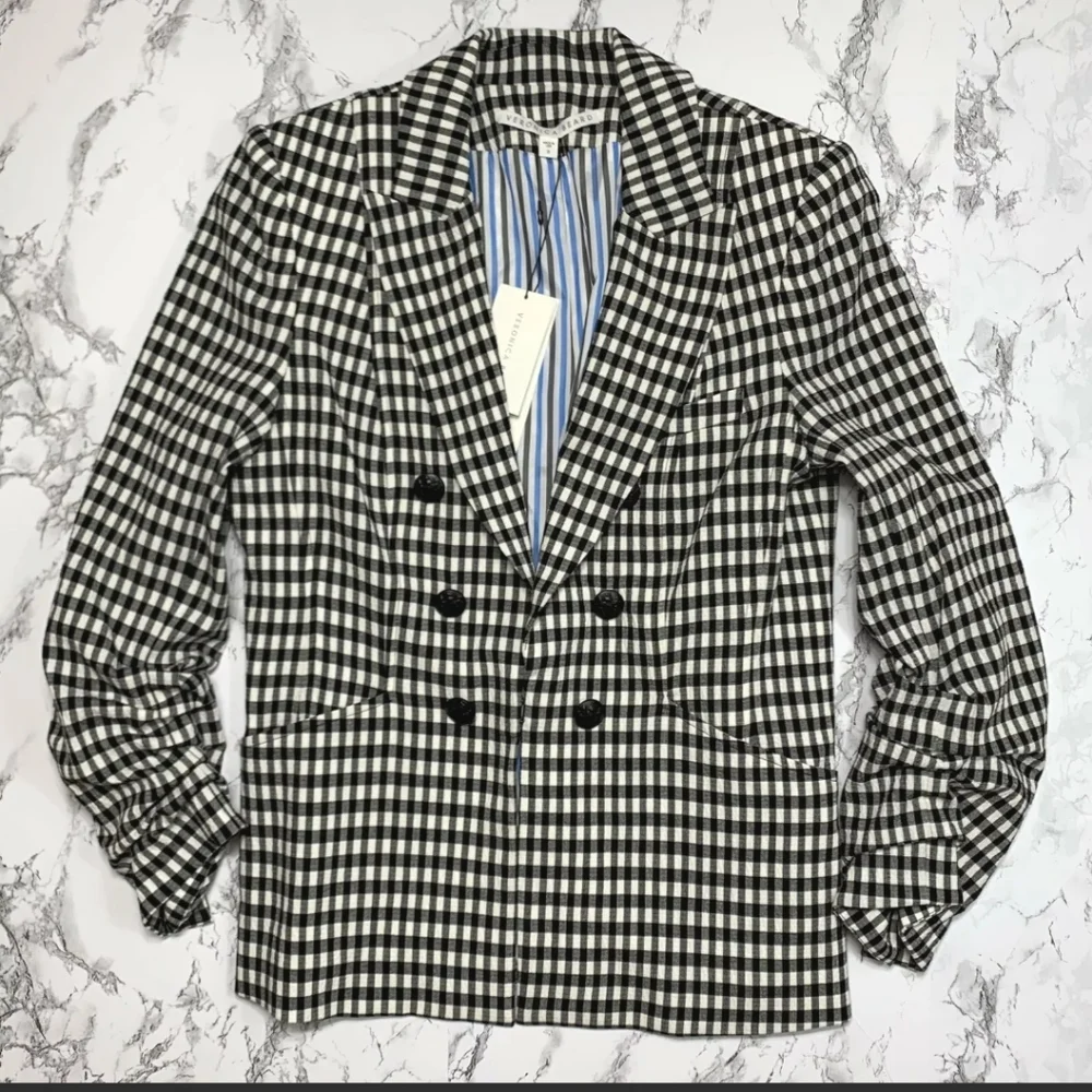 EUC Veronica Beard Caldwell Gingham Dickey Jacket - Picture 5 of 10